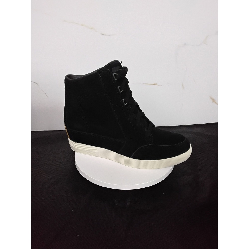 Sorel Out N About Sneaker Boot Black Suede Wedge High Top Size 9.5 SL52